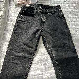Black straight leg jeans